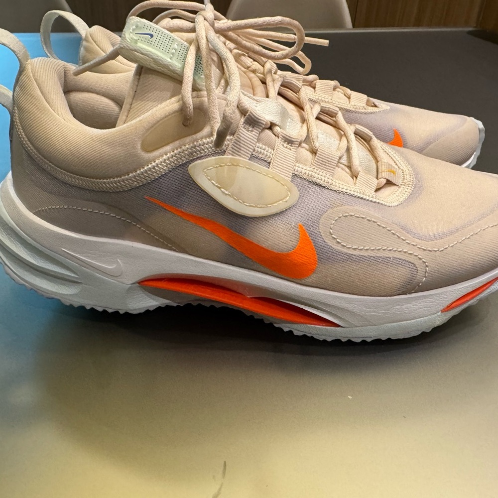 Nike Cream and Orange Athletic Shoes